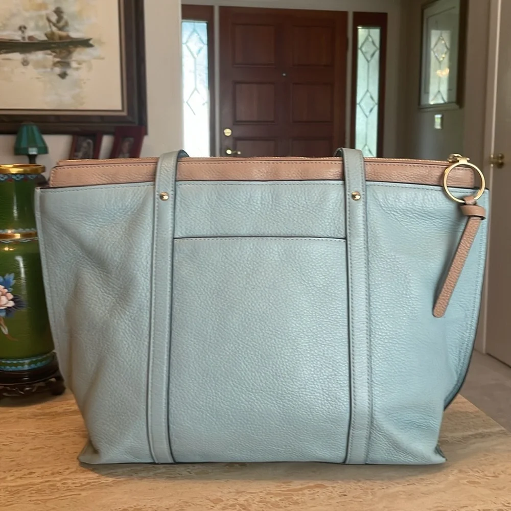 🌹COACH JOY Minty Blue Leather Extra Large Tote! - Picture 7 of 16